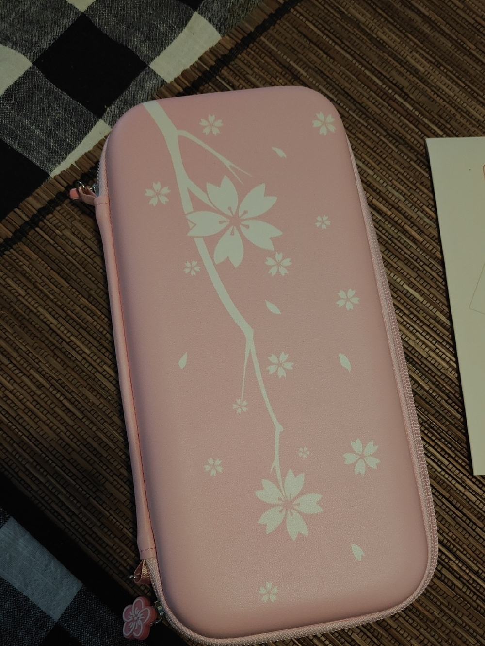 Pink Sakura Floral Zip Travel Case